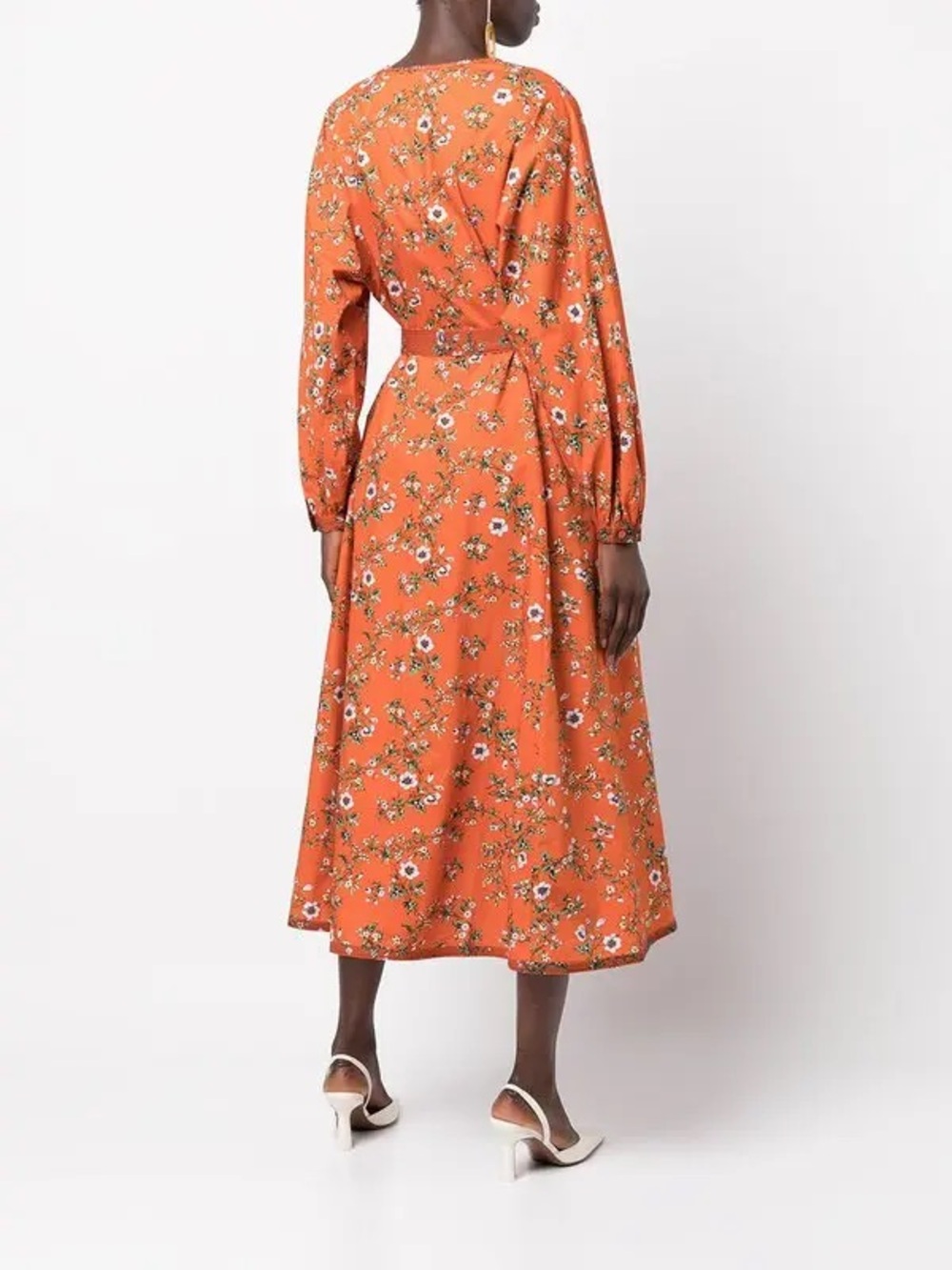 Tory Burch  Orange printed tie- Sleeve tunic dress ( no including the self-belt🦋 - Picture 4 of 8